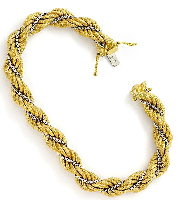 Foto 3 - Kordel Goldarmband in Gelbgold mit Weißgold Venezianer, K2663