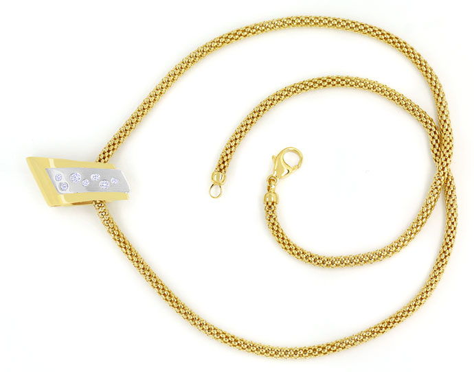 Foto 1 - Brillant Clip Anhänger an Himbeer Collierkette 14K Gold, S9338